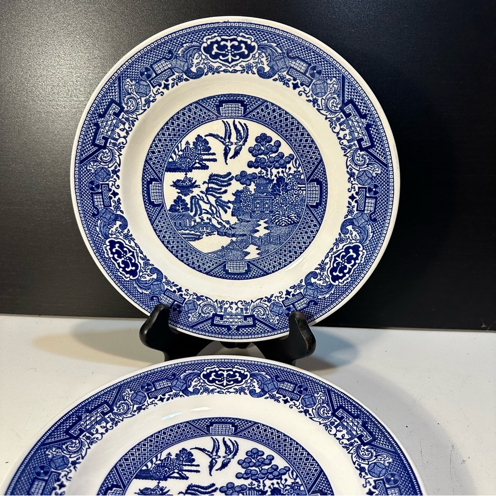 Willow Ware “Blue Willow” Plates-THREE Vintage 9”—by Royal China